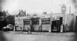 The Reitman family's gas station, circa 1958.
